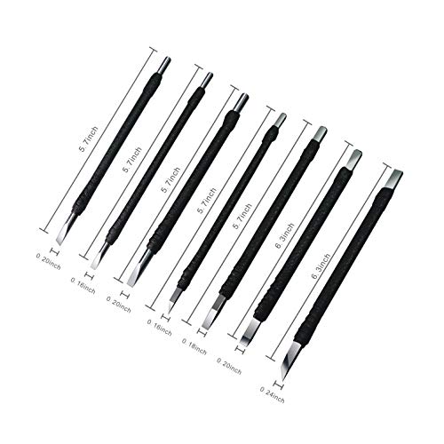 YOGEON Wood Carving Tools, 7 in 1 Professional Tungsten Steel Wood Carving Set with PU Leather Roll Bag, Shorter handle for Easier control, Woodworking DIY Arts Crafts for Professionals&Beginners - Thumbnail 3
