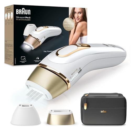 Braun Silk-expert Pro 5 Depiladora Láser Mujer/Hombre Luz Pulsada IPL, Cabezal de Precisión + Maquinilla de Afeitar Venus + Face Rasuradora facial para mujer con luz Smartlight incorporada