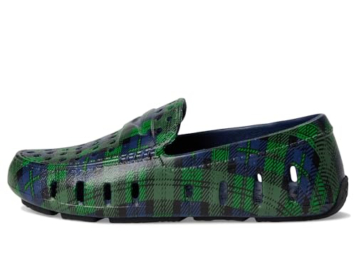 Image of Floafers Unisex Prodigy Driver Print (Big Kid), Navy Multi Plaid /Black, 4 Medium