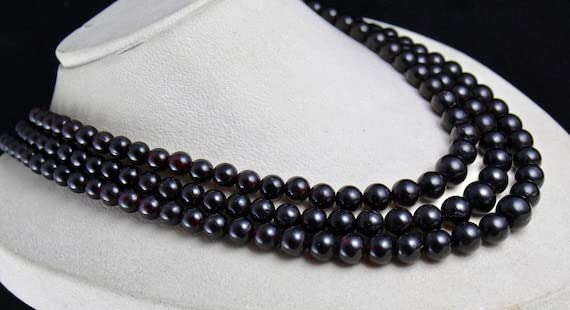 Garnet round beads triple rang pour vos ateliers création de bijoux - 2