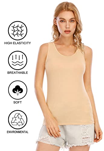 Orrpally Basic Tank Tops for Women Undershirts Tanks Top Lightweight Camis Tank Tops 4-Pack4