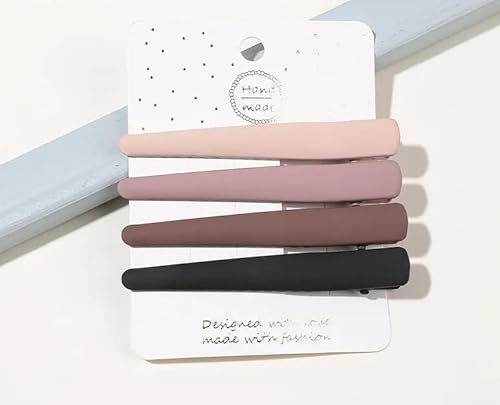 4pcs hair clips- Matte Nude color clips-Hair Barrettes-clips for women- girls hair clips (Straight)