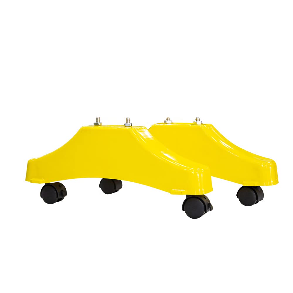 Barriera di sicurezza pieghevole gialla - 350 cm | Barricata espandibile in plastica per la sicurezza dei pedoni | Recinzione mobile portatile con 4 ruote