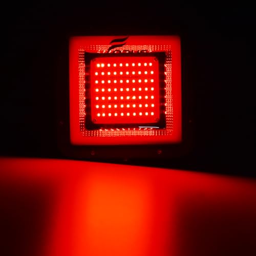 Image of Forus 20W LED Flood Light, Red Color Light, 4-Year Warranty, IP67 Waterproof Outdoor Lighting, High Mast Halogen Focus Light for Factory, Garage, Parking, Garden, Shop, Warehouse, Tent, Warehouse, 1PC