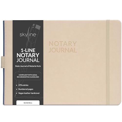Carnet de bord pour actes et registres notariaux Skyline, fournitures notariales 25,4x17,8 cm