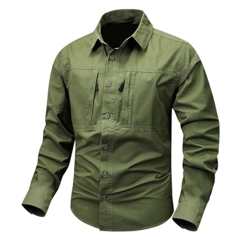 Chemise cargo manches longues homme coton coupe régulière infroissable XS Army