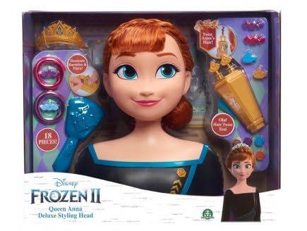 cavernedesjouets pour Reine des neiges 2 - Tete a coiffer Deluxe Anna 18 Pieces - Poupee Princesse...
