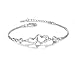 Produktbild v.éclat Geschenke für Mutter Damen Armband mit Herz, Niemals getrennt, aus 925 Sterling Silber Armbänder Herz und Zirkonia