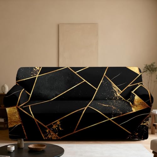 Funda Sofa 3 Plazas Gris Negro General Funda De Sofá Elástica En Spandex,Anti Gatos Arañazo Y Perros Mascotas,Antideslizante Protector Sofa,Adecuado para Sala De Estar