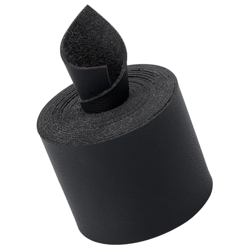 GORGECRAFT 50mm Wide Black Leather Straps 78 Inches Long Full Grain Leather Strips 1.2mm Thick Single Sided Flat Leather Cord Threads Rope for DIY Crafts Jewelry Making Guitar Belt Furniture Handles