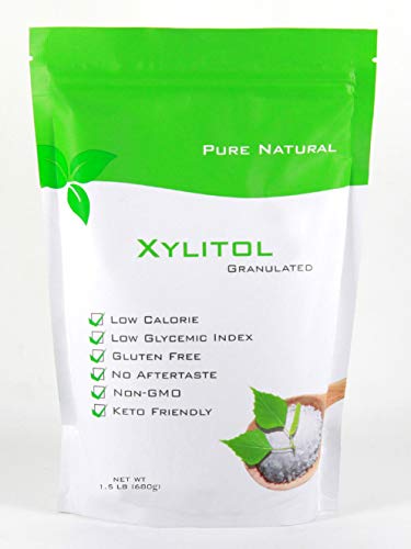 Pure Natural, Xylitol Sweetener, 1.5 lb Non GMO, Keto Friendly, Gluten Free, Sugar Free, Low Calories