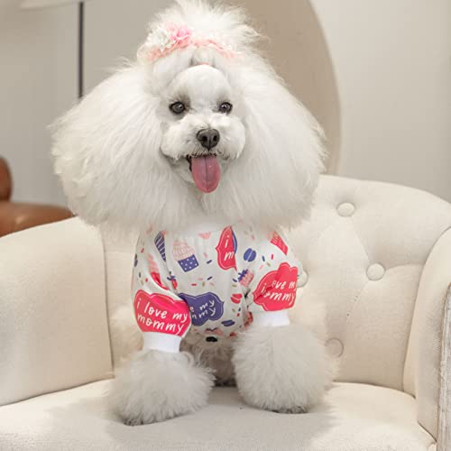 Image of CuteBone Small Dog Pajamas Shirt Stretchy Summer Puppy Pjs Soft Cat Onesies Pet Clothes for Daily Wear DA18XL