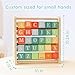 FReniland Wooden Activity Cube - Double-Sided Abacus & Alphabet Flip Tiles for Toddlers 18M+, Educational Learning Toy for Math and ABC Fun