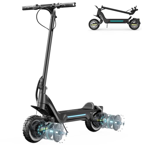 TODIMART X5S E Scooter, Fährt 70-85 km, 48V 18.2Ah, Doppelmotoren 10 Zoll Faltbarer E Roller Offroad-Reifen, 150 kg tragkraft für Erwachsene, Faltbarer tragbarer Elektroroller
