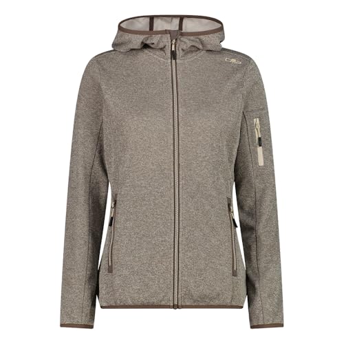 Veste Knitted Hoodie CMP Femme XXL : protégez-vous du vent frais en couleur toffee-cream