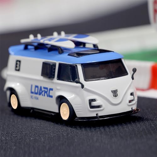Image of LDARC 1:64 Scale Mini RC Sports Car 2.4Ghz Ideal for Racing Enthusiasts, Racing Remote Contrl Cars Model with RGB Lights Comes with DIY Interchangeable Body Case(Orange)