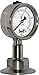 Winters PSQ Series Aluminum Dual Scale Sanitary Pressure Gauge, 2-1/2" Dial, 0-100 psi/bar Range, +/-1.5% Accuracy, 2" Tri-Clamp Bottom Connection