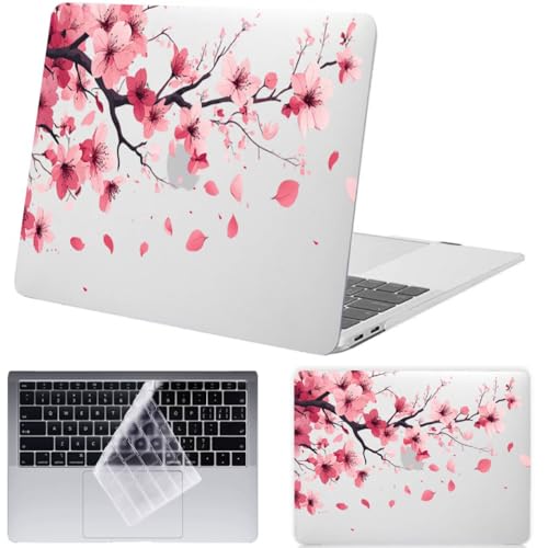Protector MacBook Air 15 M4 floral rosa rígido diseño ultra delgado con teclado