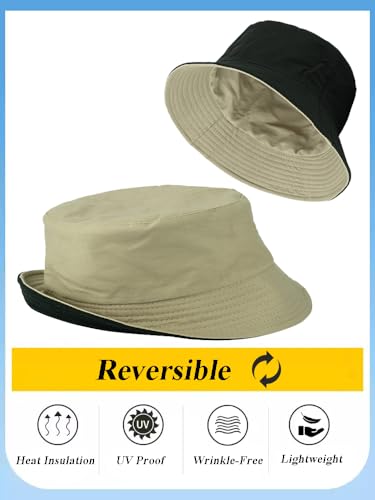 Image of Gelante Reversible Bucket Hat for Men and Women - Cotton, Outdoor Sun Protection Bucket Hats.