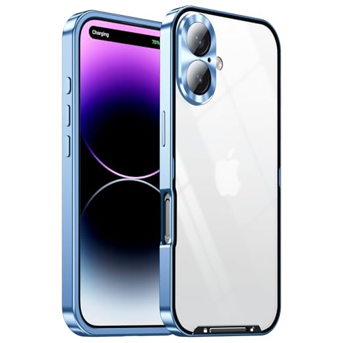Coque iPhone 16 Pro bleu ultra fine en polycarbonate mat et aluminium