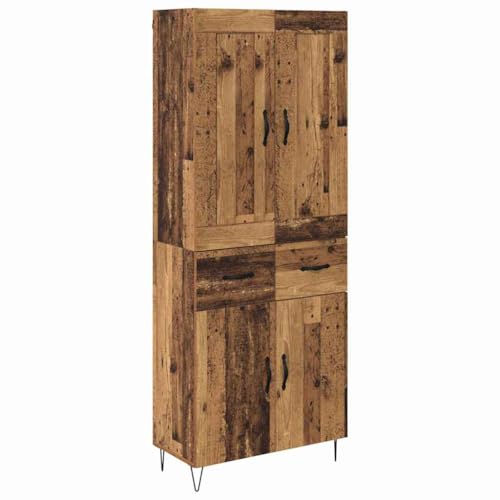 vidaXL Alacena Madera Vieja 69,5 x 34 x 180 cm Madera contrachapada, Comedor, Mueble Rectangular Elegante, Almacenamiento Práctico, Organizador Multifuncional