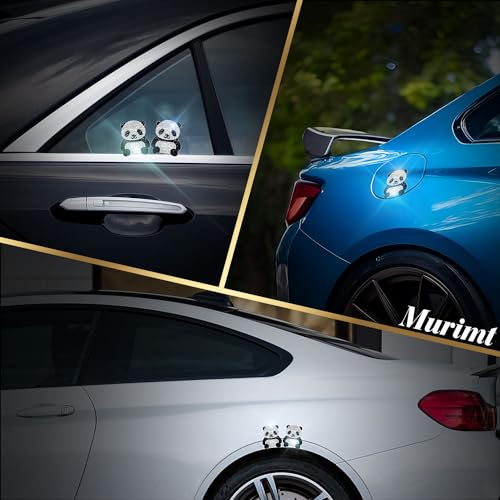 Image of 2Pcs Bling Panda Rhinestone Stickers Car Stickers and Decals for Women Bling Car Accessories Cover Scratches Mobile Phones Tablets Computers Notepads Water Cups Stickers Decals and Decorations