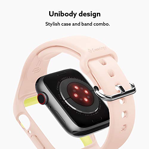 Image of CASEOLOGY Nano Pop Band with Cover Case Compatible with Apple Watch Series 6 /SE /5 /4 44mm - Peach Pink