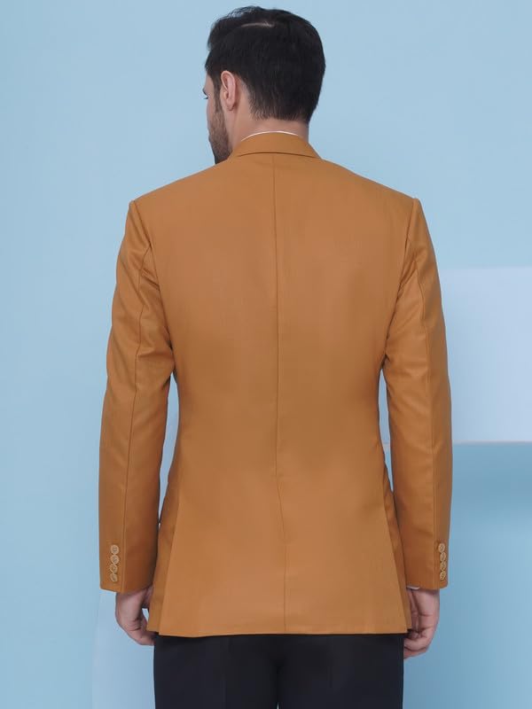 Image of FAVOROSKI Tuxedo Formal Blazers for Men with 2 Pockets | Rayon Slim Fit Single Breasted Blazer | Semi Ethnic Wear Tuxedos | Solid Tuxedo Blazers in Shawl Collar | Blazer for Wedding, Festive, Formal