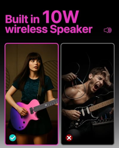 Image of Enya Electric Guitar Nova Go Sonic Smart Electric Carbon Fiber Guitarra with 10W Wireless Speaker, Onboard Presets, All-in-One Portable Rig for Street Performers & Home Studios, 2-Year Warranty