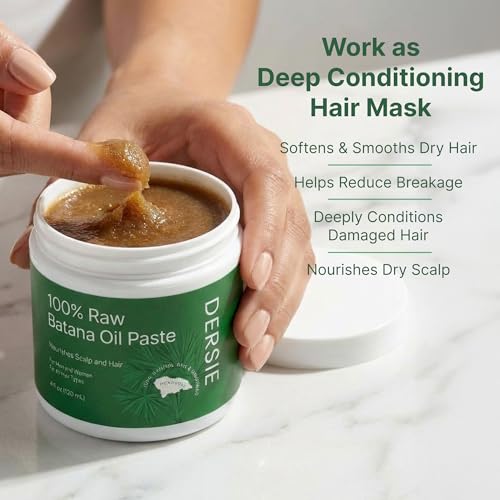 Image of Dersie 100% Raw Batana Oil: Unrefined Raw Batana Oil Paste Sourced from Honduras (4 oz)