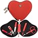 3 Swords Germany - brand quality 5 piece manicure pedicure grooming kit set for professional finger & toe nail care tweezers file clipper genuine leather case in gift box, Made by 3 Swords (03898)