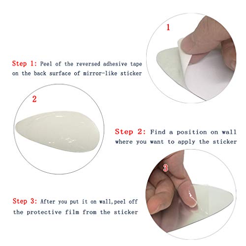 Ttsam 18Pcs Silver Mirror Decals Acrylic Cobblestone Shape Wall Stickers(Not A Real Mirror), Cobblestone Shape Diy Decor For Home Room Bedroom Office Decoration Silver Mirror #TOP4