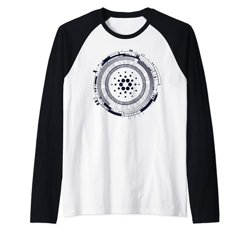 Cardano ADA Cryptocurrency Crypto Currency Blockchain Logo Raglan Baseball Tee, Black