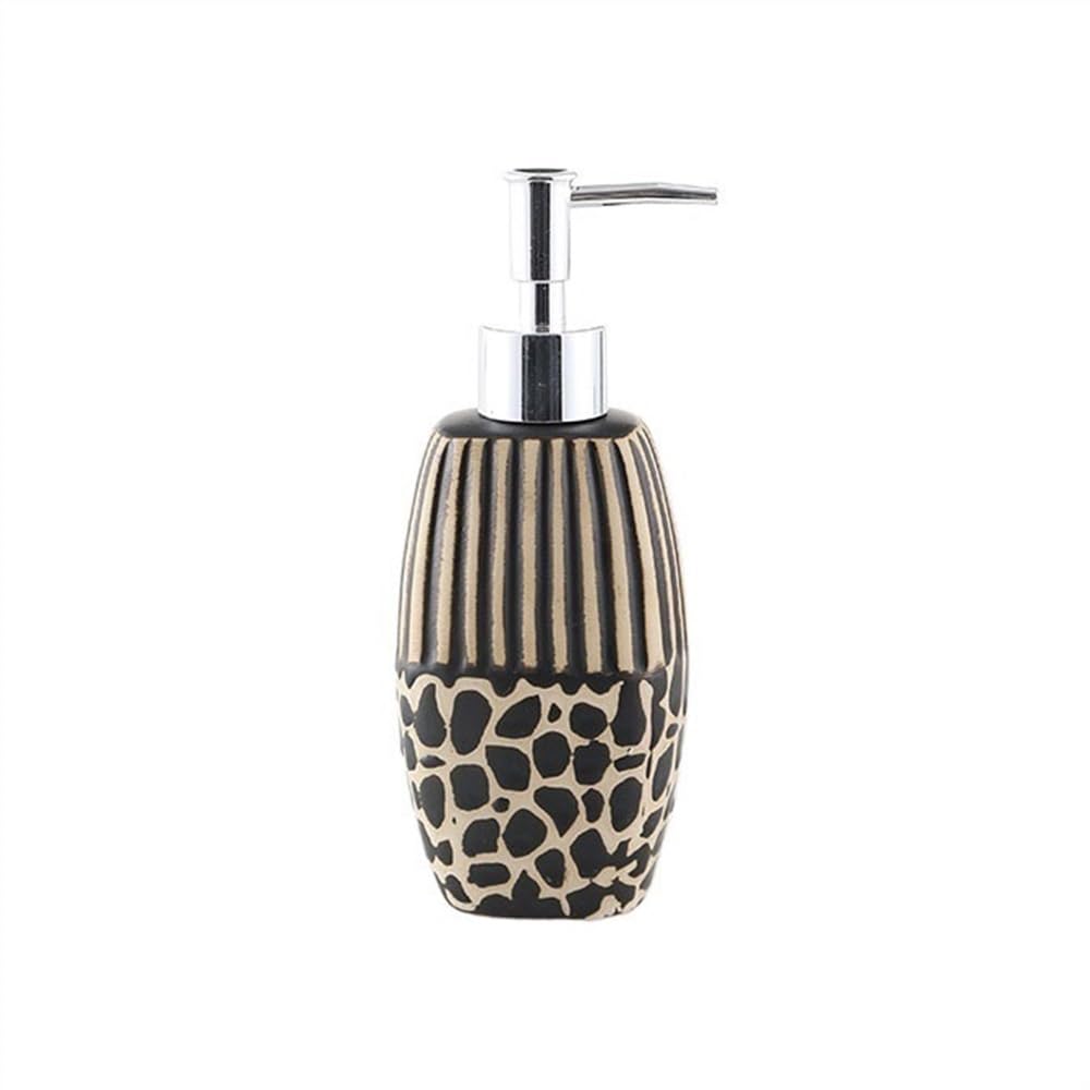 Cyairong-22 Bruin Soap Dispenser Creative Light Luxury Ceramic Bottle Dishwashing Liquid 300Ml Press Dispenser Shower Gel Lotion(Bruin)