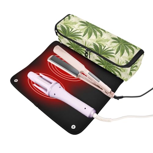 Bolsa de viaje para herramientas de cabello resistente al calor y protector para planchas y rizadores, organizador portátil miniatura 2