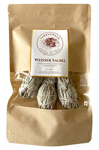 Weißer Salbei Farbenwald – 3 Räucherstäbchen aus Kalifornien, 11 cm lang