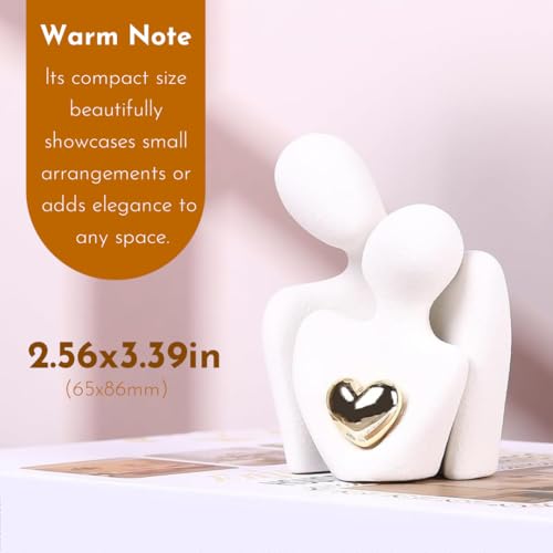 Romantic Couple Hugging Porcelain Statue - Modern Ceramic Decor - Image 5