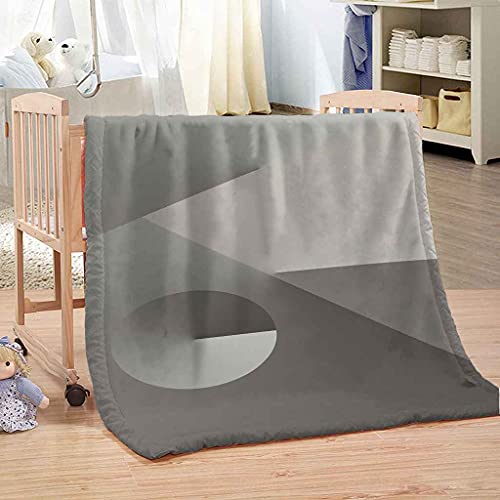 Couverture sofa 3D imprimé gris en flanelle douce et légère - 3