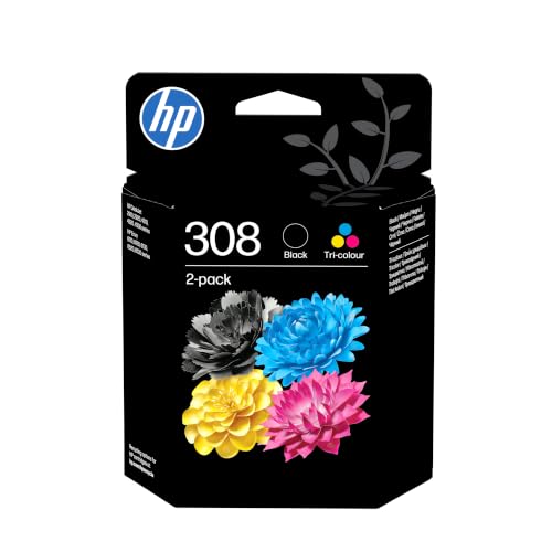 HP 308 Black & Tri-colour Original Ink Cartridges 2-Pack