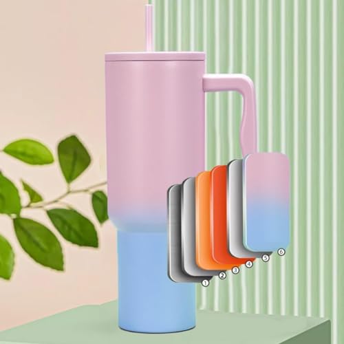 Image of Personalised with Your Name, 1200ml Tumbler with Straw-Handle-Stainless Steel Cup | Leakproof Sipper Mug for Hot-Cold Drinks |Coffee - WaterTumbler Candy