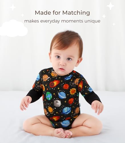 Baby Boys Bodysuit-Viscose Made from Bamboo, Long Sleeve Romper Soft Outfits for Infant Girls Cute Clothes3