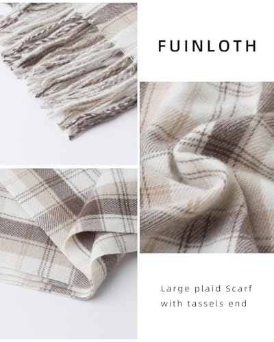 Fuinloth Women's Large Plaid Scarf Fashion Long Shawl Wrap for Winter Warm Lightweight3