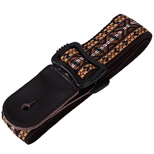 Ukulele Strap Hawaiian Ethnic Style Guitar Strap Adjustable Shoulder Strap 70?120cm for Adults Children Gifts(19 * 5 * 4cm-Yellow) Ukri accessoriesUkulele accessories - Image 2