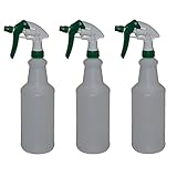 Empty Spray Bottles Set of 3 -32oz. Heavy Duty Trigger Sprayers with Filters - Household or Commercial Use (3, 32oz)