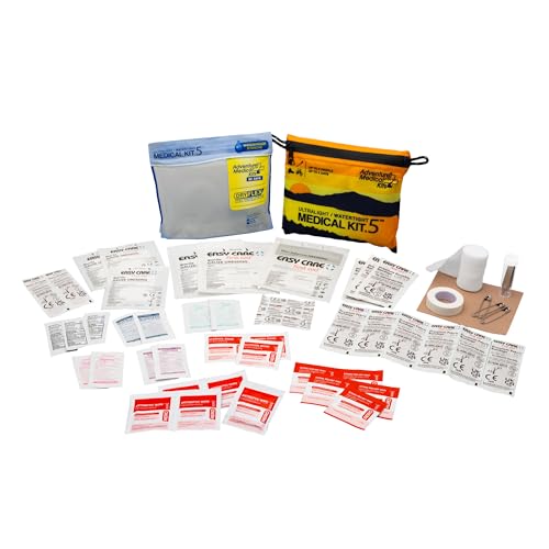 Adventure Medical Kit Ultralight/Watertight Medical Kit .5 - Up to 2 People, Up to 2 Days - Includes Bandages, Blister Essentials & More - Perfect for Hiking, Biking & Climbing