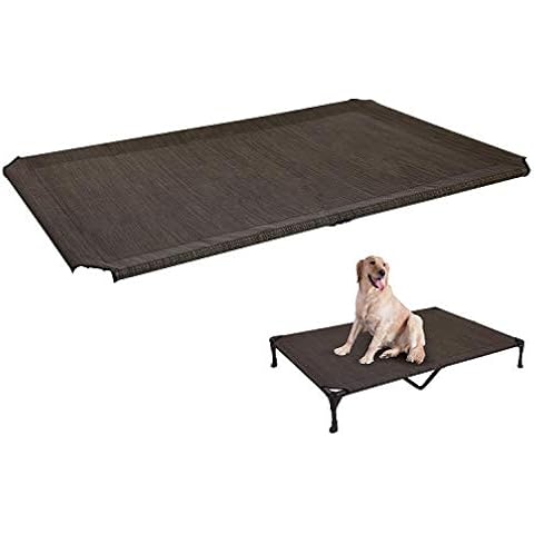 veehoo Cooling Elevated Dog Bed Replacement Cover, Washable & Breathable Pet Cot Bed Mat, X Large, Brown Cover
