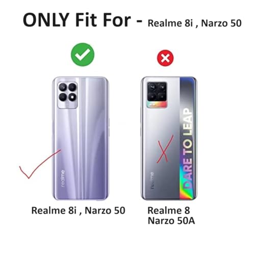 Image of Rubber Back Cover Compatible Model for Realme RMX3286 / Narzo 50 / 8i - Transparent