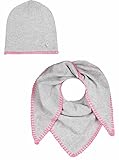 Zwillingsherz Kinder Set Dreieckstuch Slouch Beanie Mütze mit Kaschmir – Hochwertig unisex – Schal und Strickmütze Sommer Herbst und Winter von Cashmere Dreams Babys Mädchen Jungen Strickwaren