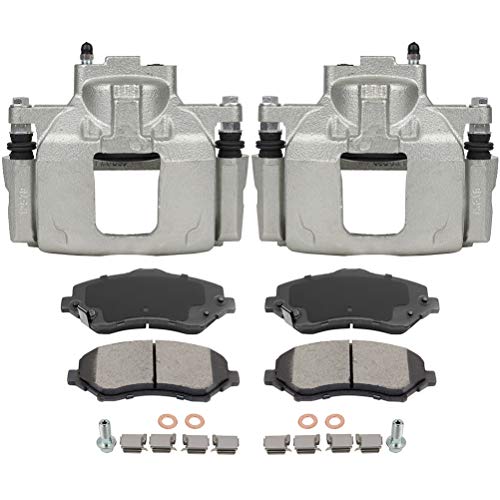 Image of SCITOO Front Left & Right Brake Kit [4] Brake Pads [2] Brake Disc Calipers w /Bracket Compatible With 2008-2012 for Chrysler for Town & Country,2008-2016 for Dodge for Grand Caravan