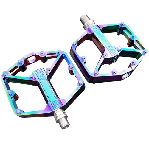 Lnopever Pedali bici da strada/mountain bike,Pedali per bicicletta SPD, pedali per mountain bike, piattaforma antiscivolo, pedali in alluminio leggero, 9/16' per MTB, bici da strada,BMX,trekking